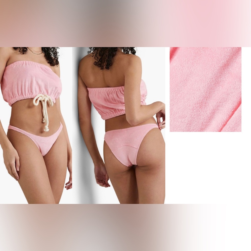 LISA MARIE FERNANDEZ Victor stretch-cotton bandeau terry bikini
